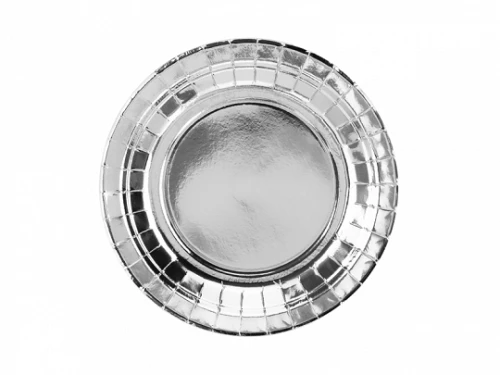 Talerzyki, srebrny, 18cm, 6szt.