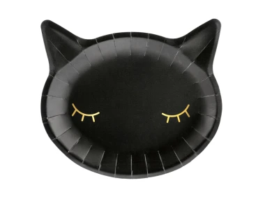 Talerzyki Kotek, czarny, 6szt. | HALLOWEEN