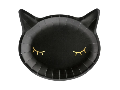 Talerzyki Kotek, czarny, 6szt. | HALLOWEEN