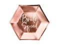 Talerzyki Bride Squad, różowe złoto, 6szt. | WIECZÓR PANIEŃSKI